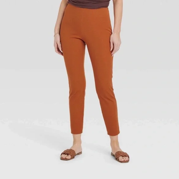 Ankle Pants Size 4 Rust Burnt Orange Slim Fit Pull On Workwear A New Day Casual - Picture 3 of 15